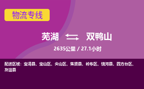 芜湖到双鸭山物流公司要几天_芜湖到双鸭山物流专线价格_芜湖至双鸭山货运公司电话