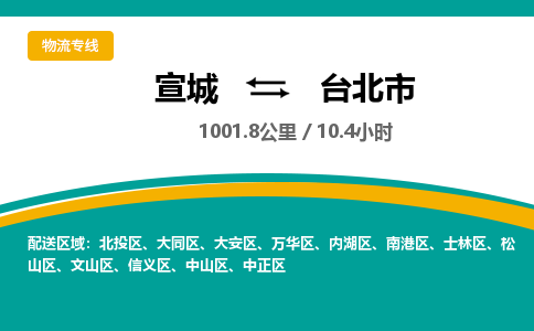 宣城到台北市物流公司要几天_宣城到台北市物流专线价格_宣城至台北市货运公司电话