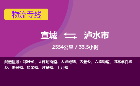 宣城到泸水市物流公司要几天_宣城到泸水市物流专线价格_宣城至泸水市货运公司电话