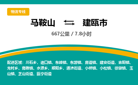 马鞍山到建瓯市物流公司要几天_马鞍山到建瓯市物流专线价格_马鞍山至建瓯市货运公司电话