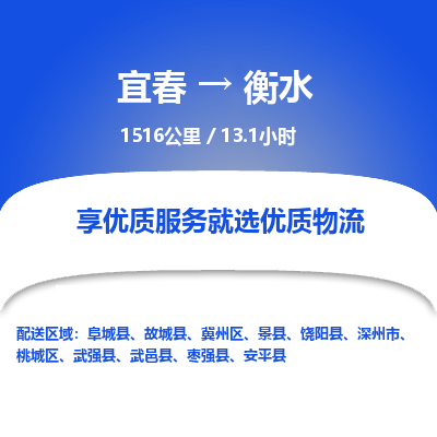 宜春到衡水物流公司要几天_宜春到衡水物流专线价格_宜春至衡水货运公司电话