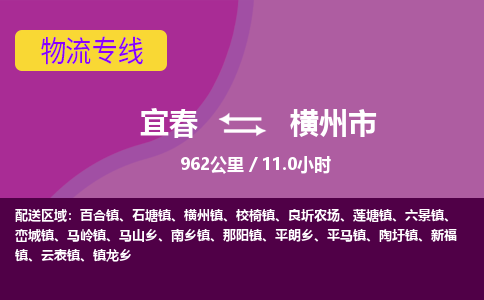 宜春到横州市物流公司要几天_宜春到横州市物流专线价格_宜春至横州市货运公司电话