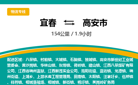 宜春到高安市物流公司要几天_宜春到高安市物流专线价格_宜春至高安市货运公司电话