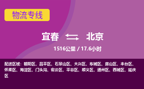 宜春到北京物流公司要几天_宜春到北京物流专线价格_宜春至北京货运公司电话