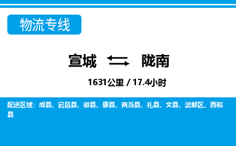 宣城到陇南物流公司要几天_宣城到陇南物流专线价格_宣城至陇南货运公司电话